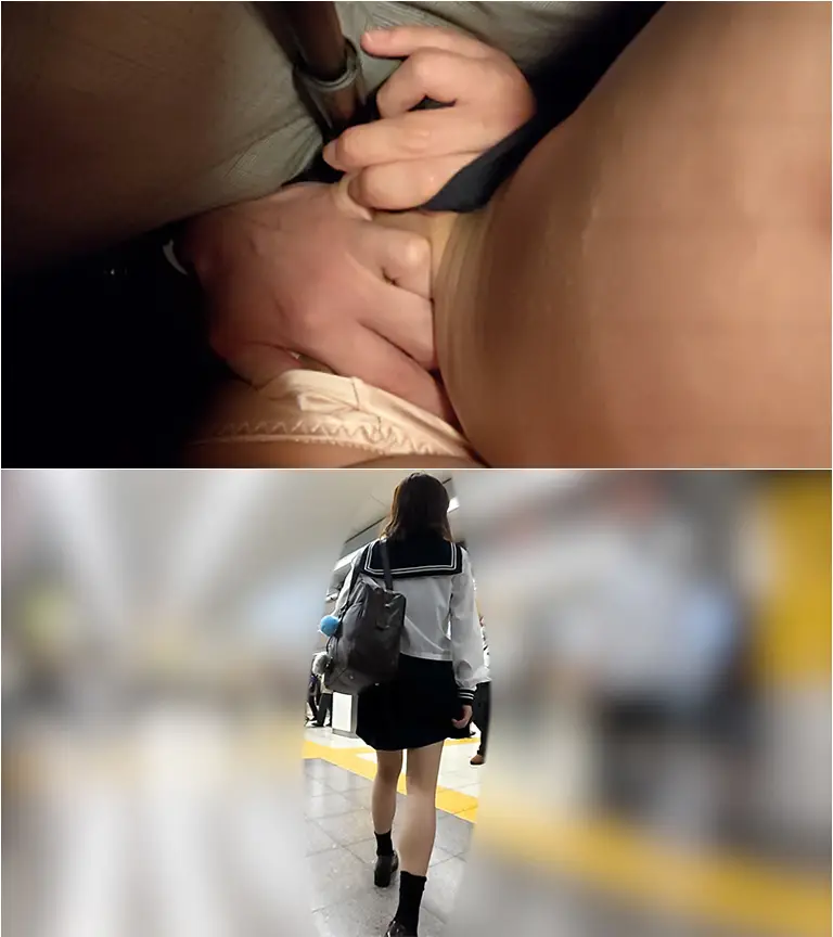 狂信者 #146【★4】長身モデル体型セーラー服娘のむっちり巨尻を鷲掴み揉み＆ぐりぐり指入れ成功！