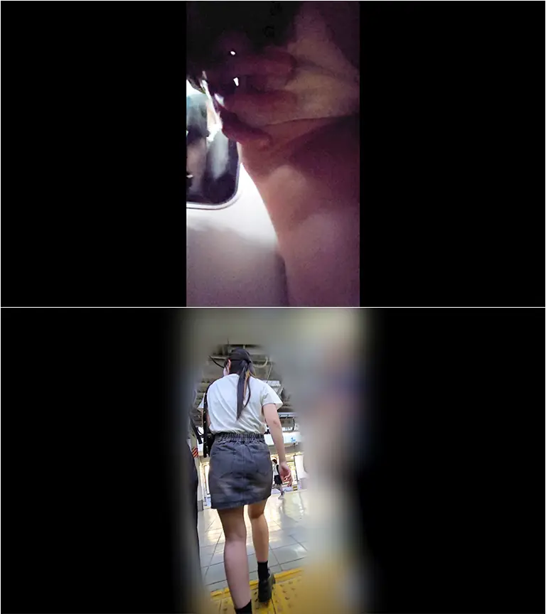 狂信者 #166【★3】デニムミニスカ長身上玉ギャル、周囲バレをケアしながら緊迫のお触り！スカート捲って生パン越しのムチ尻揉み！
