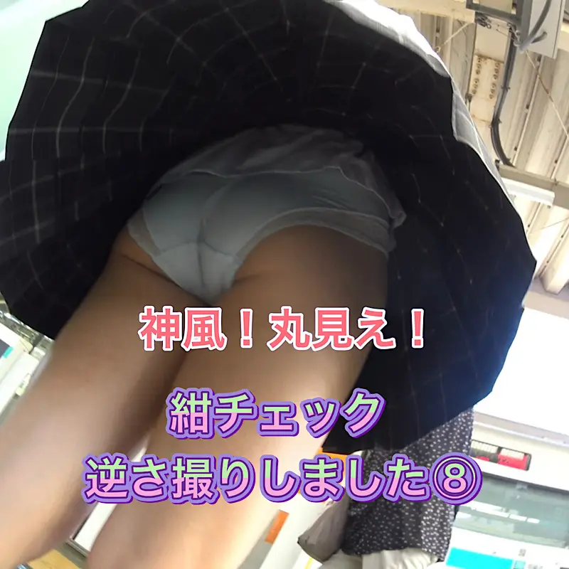 プレビュー画像：神風！丸見え！2日分収録！紺チェック逆さ撮りしました⑧