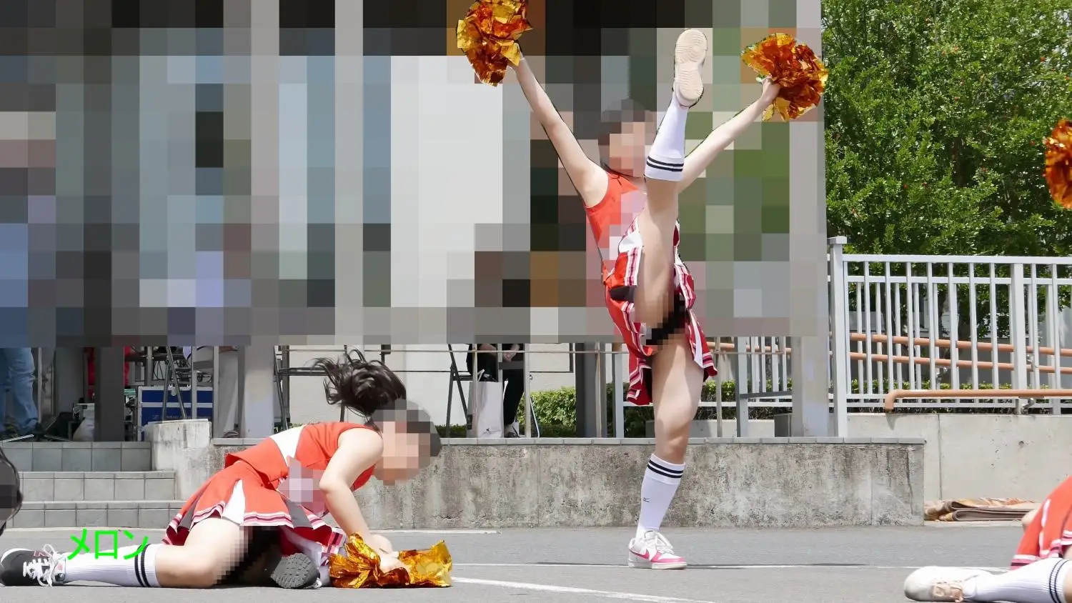 祭りだチア vol.110 【4K】 V字開脚 これは見逃せない、ほぼ180度の開脚!そして下から白ブラも! Kチアダンス