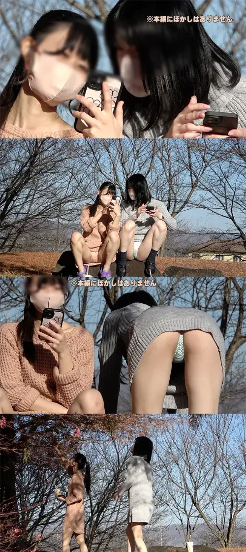 【パン撮記37】私服ニットワンピ女子は紅葉中！おまたパッかんでパンチラ丸見え！