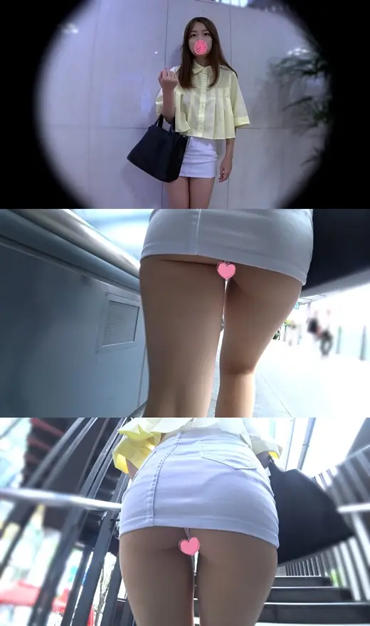 【続編】【感動のパイチラボイン】肉厚半ケツ歩行とロケット曲線で魅了するノーブラお姉さん!