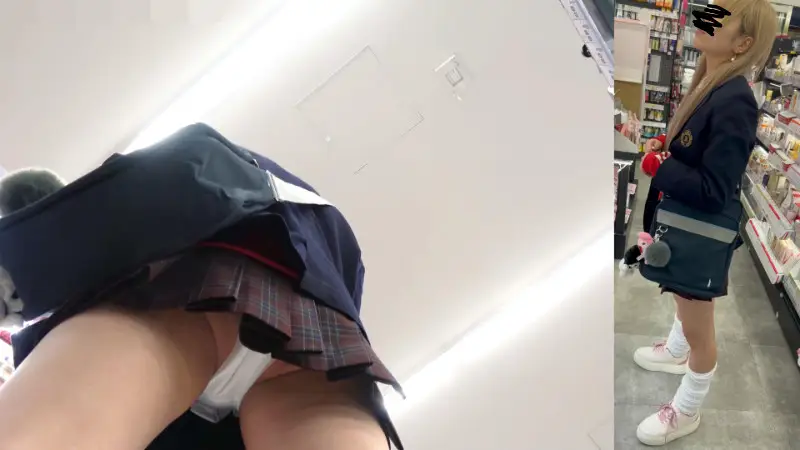 [4K]SギャルJ〇最大のめくりでどすけべキャラぱん！でも周りバレ（汗）