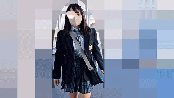 プレビュー画像:可愛い青チェJKをエレベーターでスカート内盗撮。しつこい染み付きおパンツが晒されてしまう