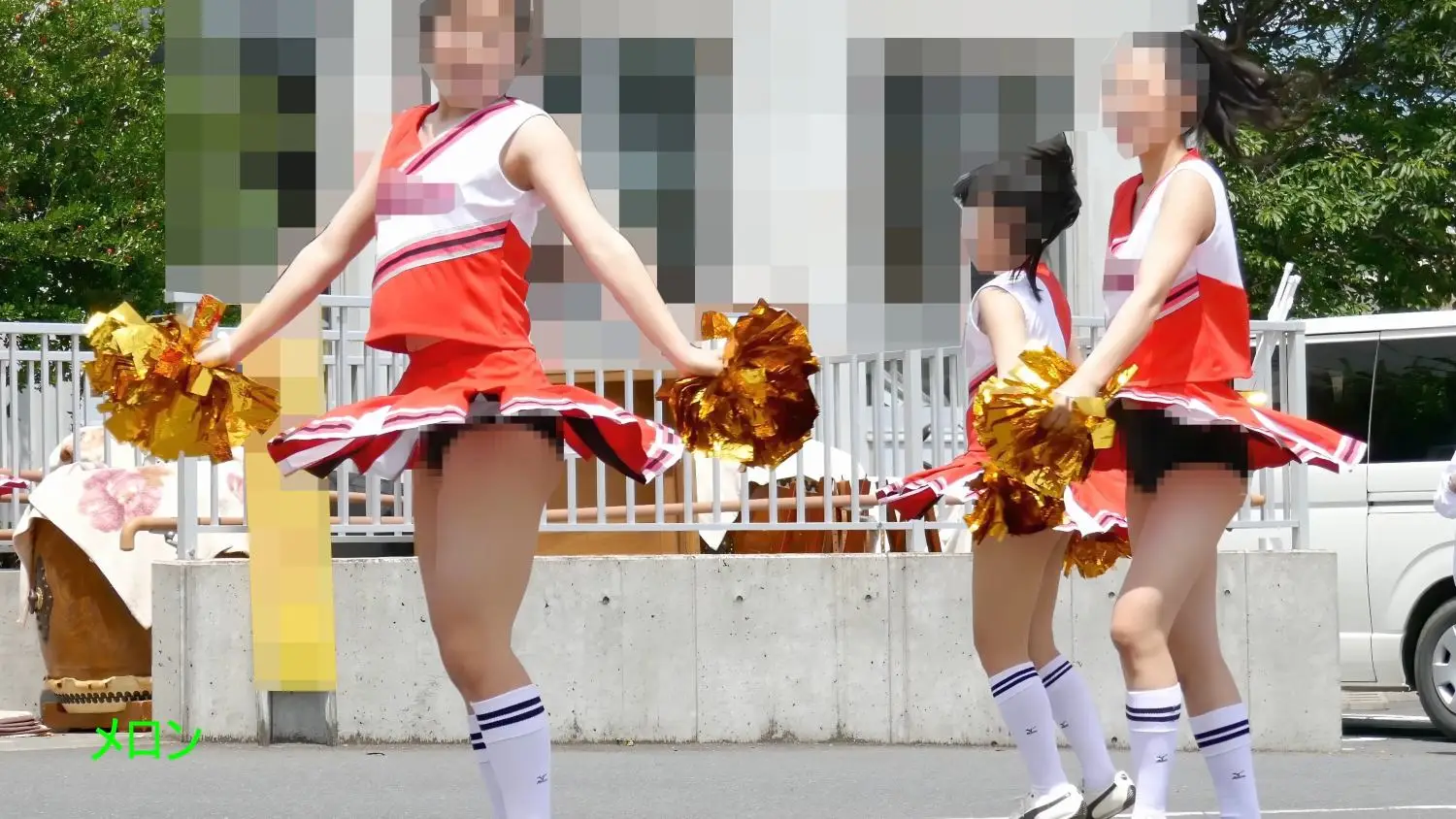 祭りだチア vol.110 【4K】 V字開脚 これは見逃せない、ほぼ180度の開脚!そして下から白ブラも! Kチアダンス