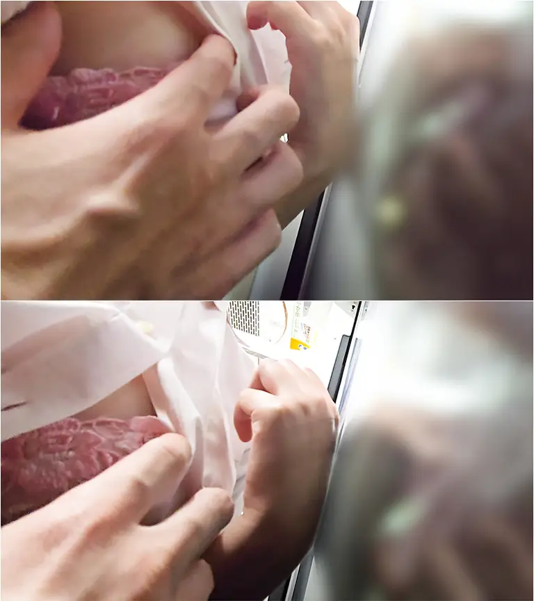 狂信者 #151【★5】推定E~Fカップギャルの巨乳を正面揉み!シャツのボタンを外し、ブラと生乳露出で放心状態!