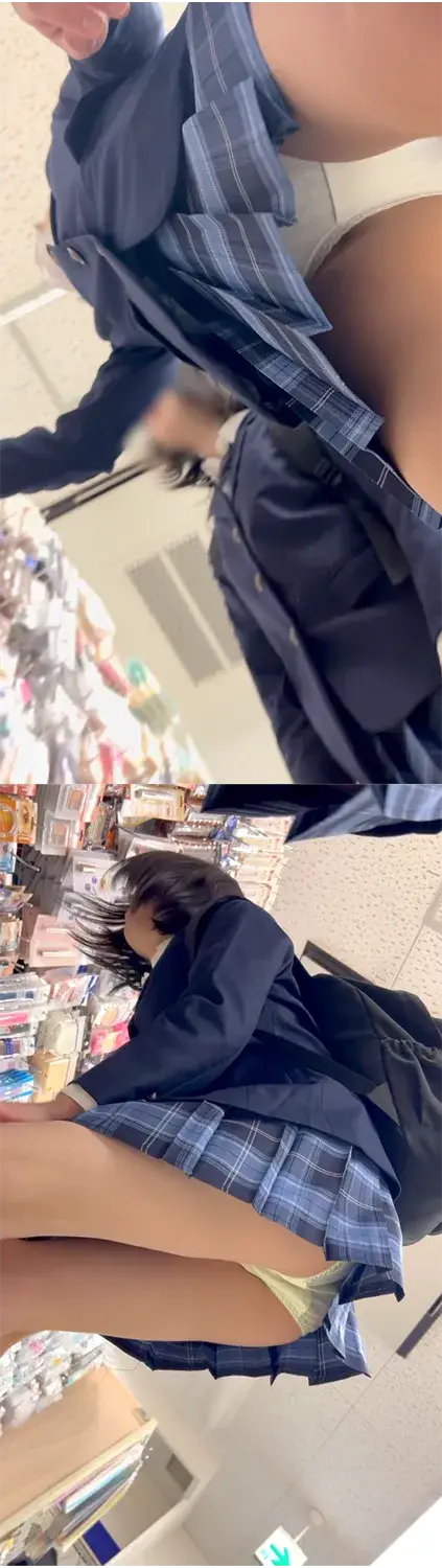 【パン撮記①】2人の制服女子のエロ尻ぱんつガン見!2人とも超ぷりケツ!