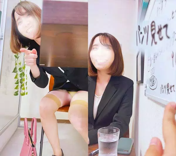 バレちゃった！美人営業、花咲く笑顔で「これで満足ですか？」　パワハラパンティスマホ撮り！